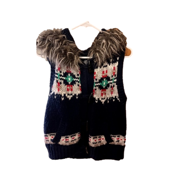 Women's American Eagle vest Medium - GUC - fur lined hood - wool/thick - Picture 4 of 4